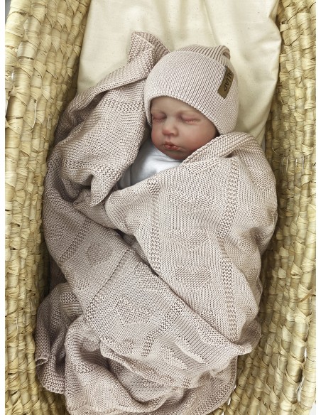 Couverture pour bébé Hearts ultra douce en Bambou - Péonie Rose