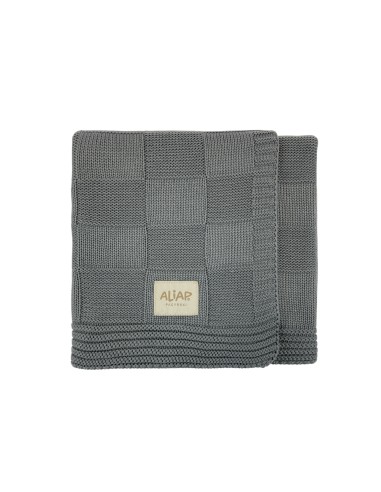 Couverture pour bébé en Bambou Ultra douce - Checks Graphite Gris