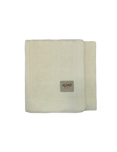 Couverture pour bébé Hearts ultra douce en Bambou - Crème Blanc cassé