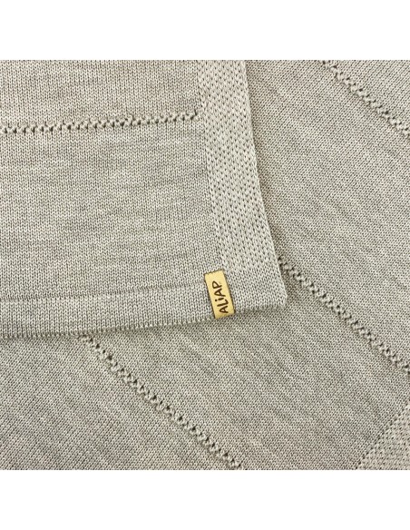 Couverture pour bébé en Laine de Mérinos 75 x 100 Taupe
