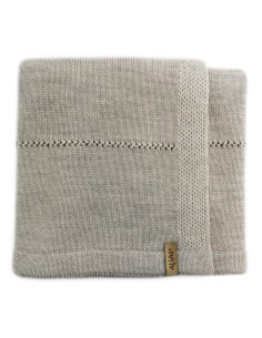 Couverture pour bébé en Laine de Mérinos 75 x 100 Taupe