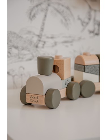 Train en Bois Empilable Olive - Label Label