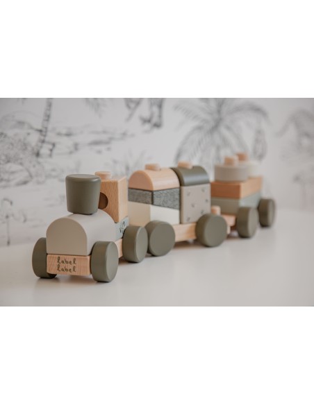 Train en Bois Empilable Olive - Label Label