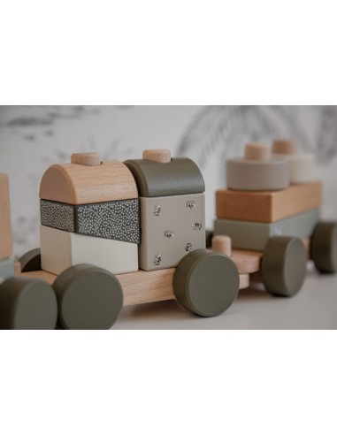 Train en Bois Empilable Olive - Label Label