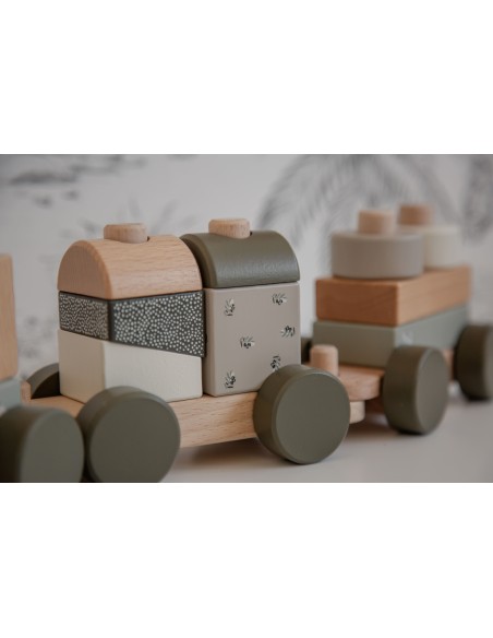 Train en Bois Empilable Olive - Label Label