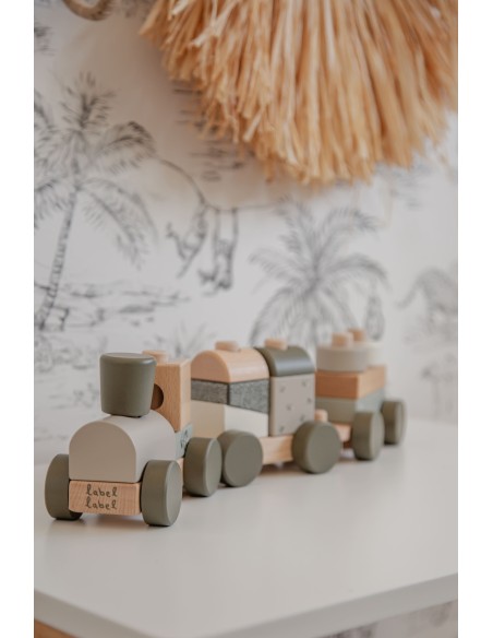 Train en Bois Empilable Olive - Label Label