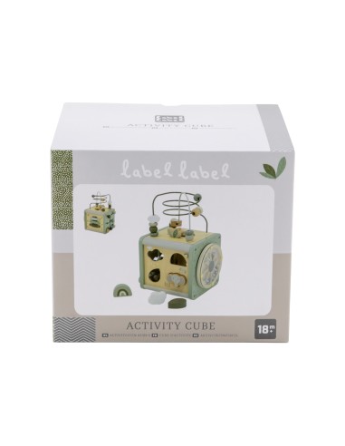 Cube d'Activité en Bois Olive - Label Label