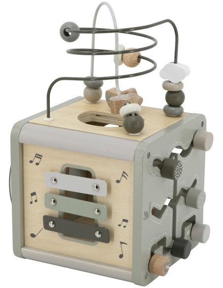 Cube d'Activité en Bois Olive - Label Label