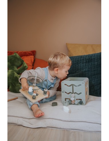 Cube d'Activité en Bois Olive - Label Label