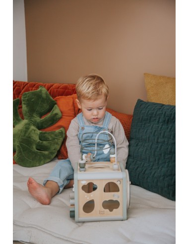 Cube d'Activité en Bois Olive - Label Label