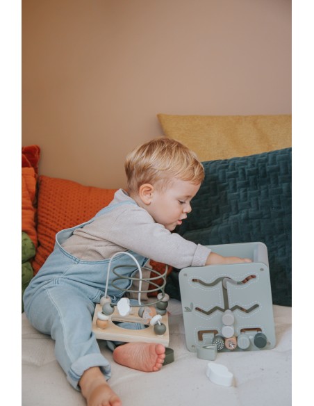 Cube d'Activité en Bois Olive - Label Label