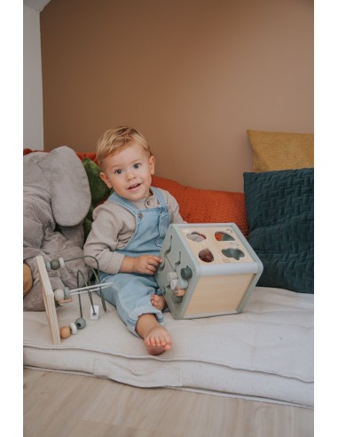 Cube d'Activité en Bois Olive - Label Label