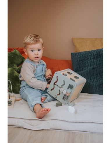 Cube d'Activité en Bois Olive - Label Label