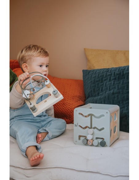 Cube d'Activité en Bois Olive - Label Label