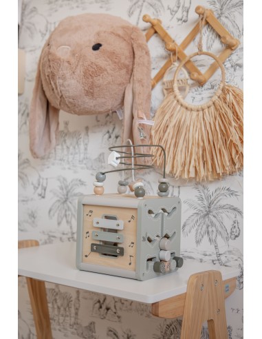 Cube d'Activité en Bois Olive - Label Label