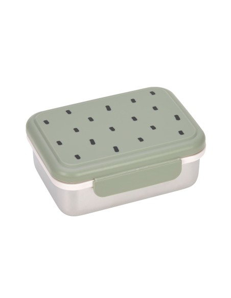 Boîte à goûter en Inox Happy Print olive