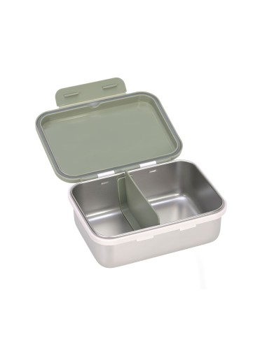 Boîte à goûter en Inox Happy Print olive