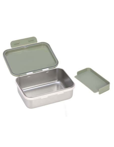 Boîte à goûter en Inox Happy Print olive