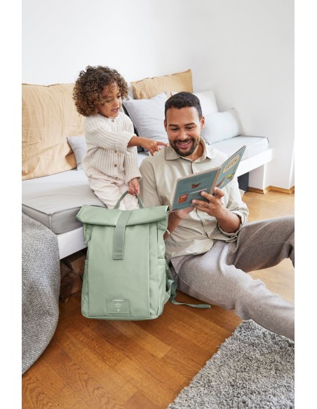 Sac à Dos à Langer Rolltop Up Vert d'Eau