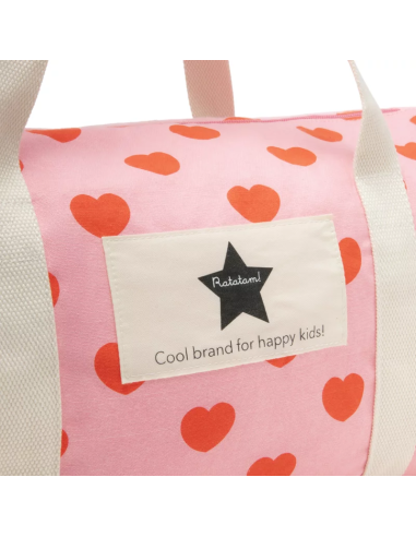Sac Weekend Bowling Motifs Petits Cœurs - Rose