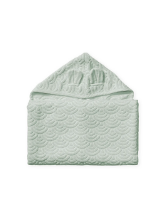 Grande cape de bain en coton bio Verte 105x105cm