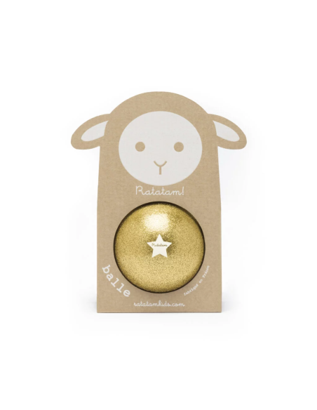 Ballon Pailleté Doré Mouton 10 cm - Ratatam