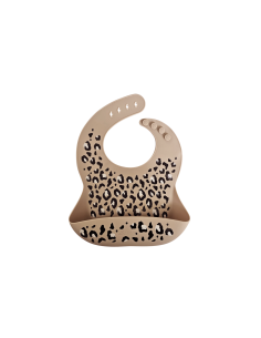 Bavoir souple en silicone Zakuw - Léopard