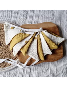Guirlande de Fanions Citron Beige