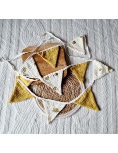 Guirlande de Fanions Citron Beige 2