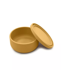 Bol en Silicone Jaune Miel avec Couvercle