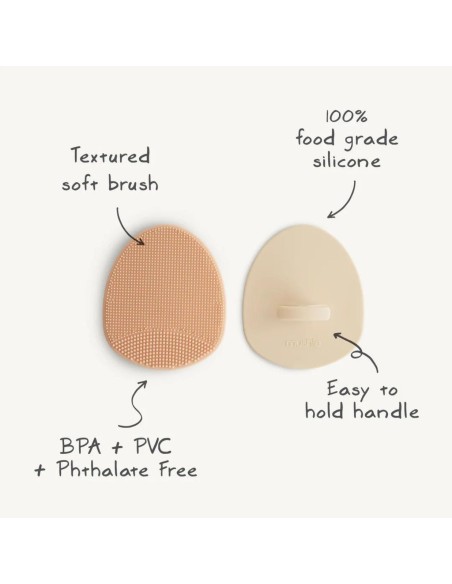 Lot de 2 Brosses en Silicone Pour Croûtes de Lait - Sable & Cambridge Blue