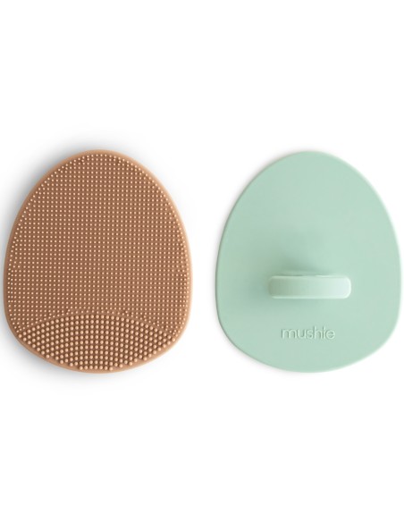 Lot de 2 Brosses en Silicone Pour Croûtes de Lait - Sable & Cambridge Blue