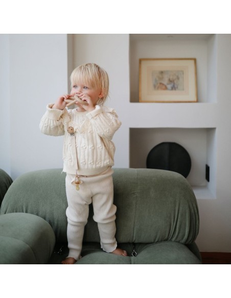 Lot de 2 Attaches Tétine en Lin - Olive & Sable