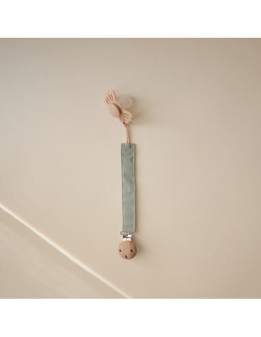 Lot de 2 Attaches Tétine en Lin - Olive & Sable