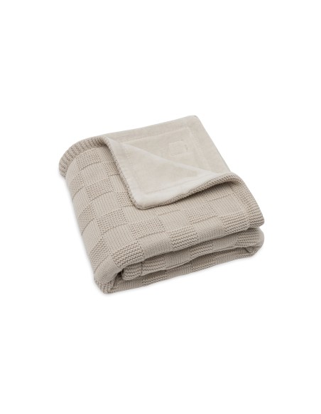 Couverture en velours Box Knit 75x100cm Warm Sand/Velvet