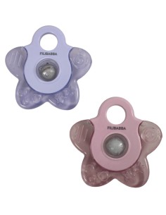 Anneau de Dentition Rafraîchissant Étoile Rose - Lot de 2