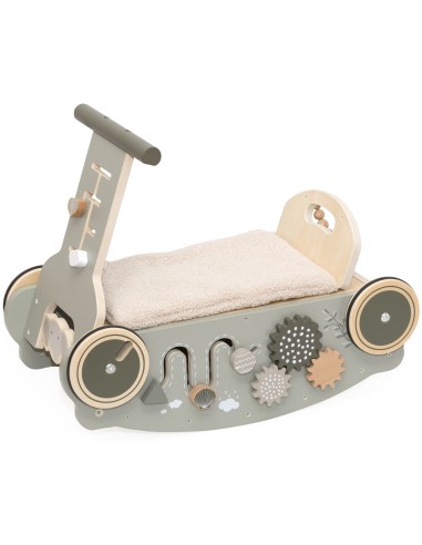Charriot Porteur en Bois 3-en-1 Rocker, Walker...