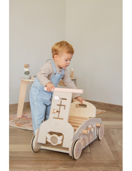 Charriot Porteur en Bois 3-en-1 Rocker, Walker & Ride-on – Nougat LabelLabel