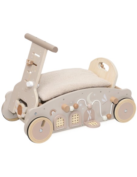 Charriot Porteur en Bois 3-en-1 Rocker, Walker & Ride-on – Nougat LabelLabel