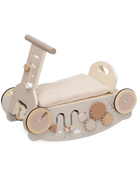 Charriot Porteur en Bois 3-en-1 Rocker, Walker & Ride-on – Nougat LabelLabel
