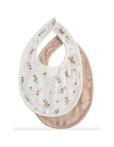 Lot de 2 Bavoirs en Gaze Coton Mushie Pink...