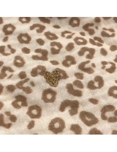 Bavoir Bandana Léopard Gaze & Bambou Crème 2