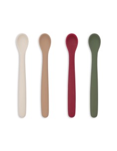 Lot de 4 Cuillères pour bébé en silicone souple Forest Mix