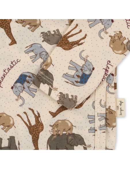 Body croisé à manches longues en coton biologique Eléphantastic