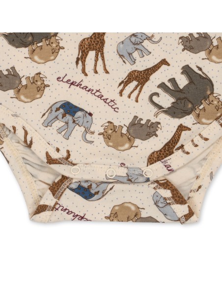 Body à manches Longues en coton biologique Eléphantastic