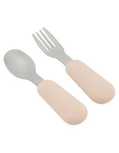 Couverts enfant en Inox et Silicone Crème Atelier Wagram