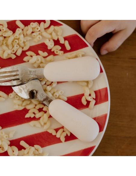 Couverts enfant en Inox et Silicone Crème Atelier Wagram