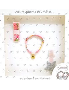 Coffret Bracelet et 2 Barrettes Rose Liberty - Royaume...