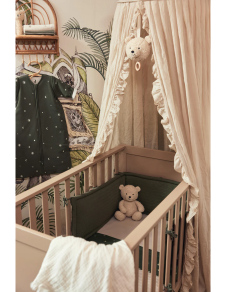 Ciel de lit Blanc Nougat à volants