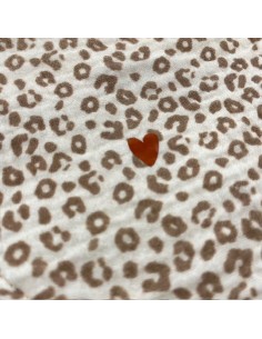Bavoir Bandana Léopard Gaze & Bambou Cœur Caramel 2